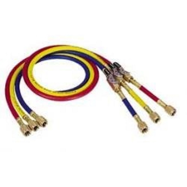 Mastercool 72 Yellow Charging Hose W/Manual Shut-Off 90264-72